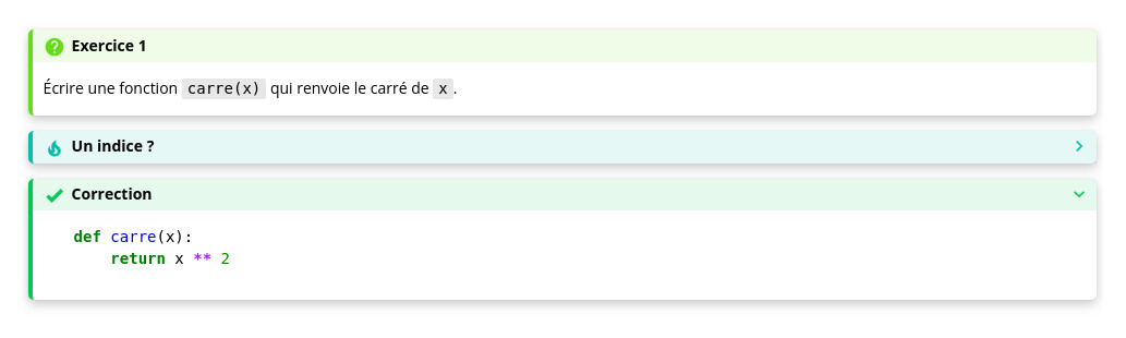 Admonitions repliables