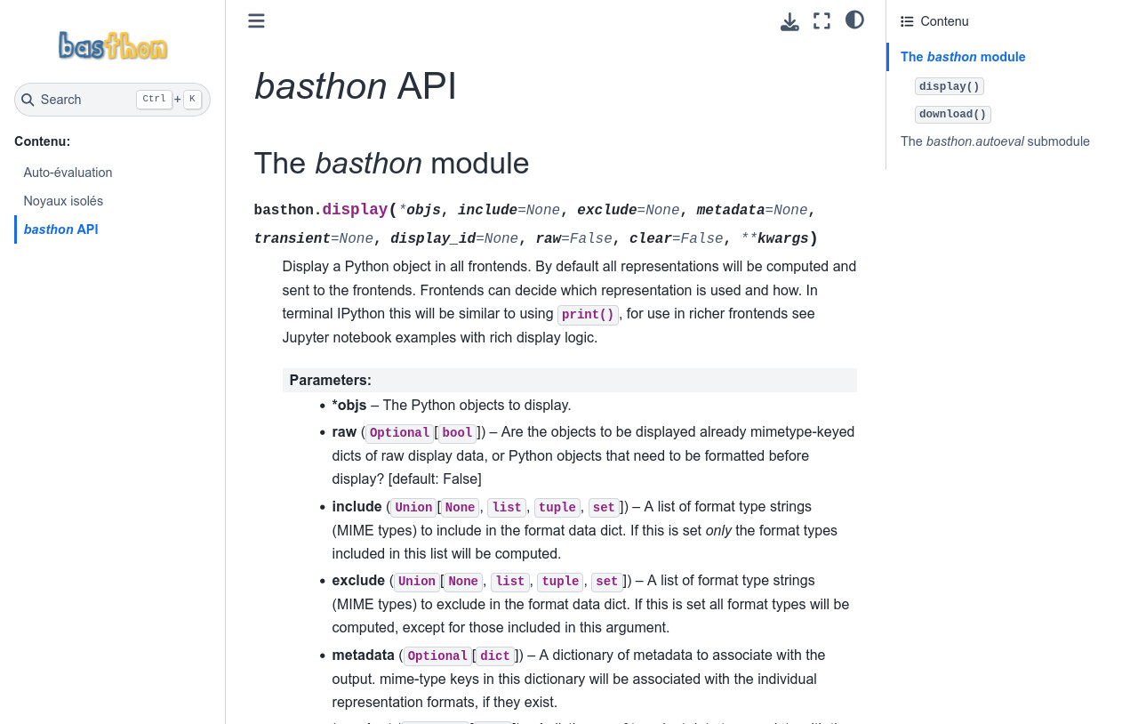 Documentation du module basthon