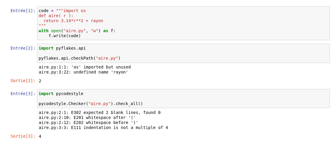 pyflakes et pycodestyle