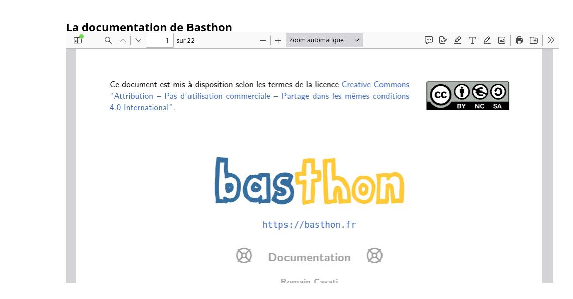 PDF dans une cellule Markdown